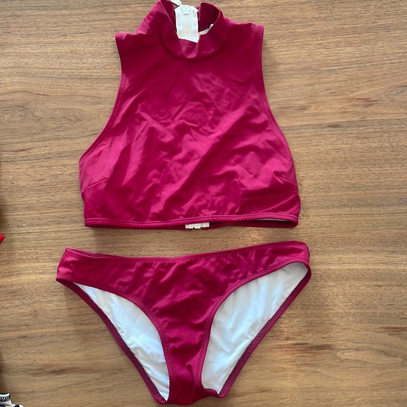 Solid and striped X net a porter  exclusive swimsuit - Picture 1 of 2